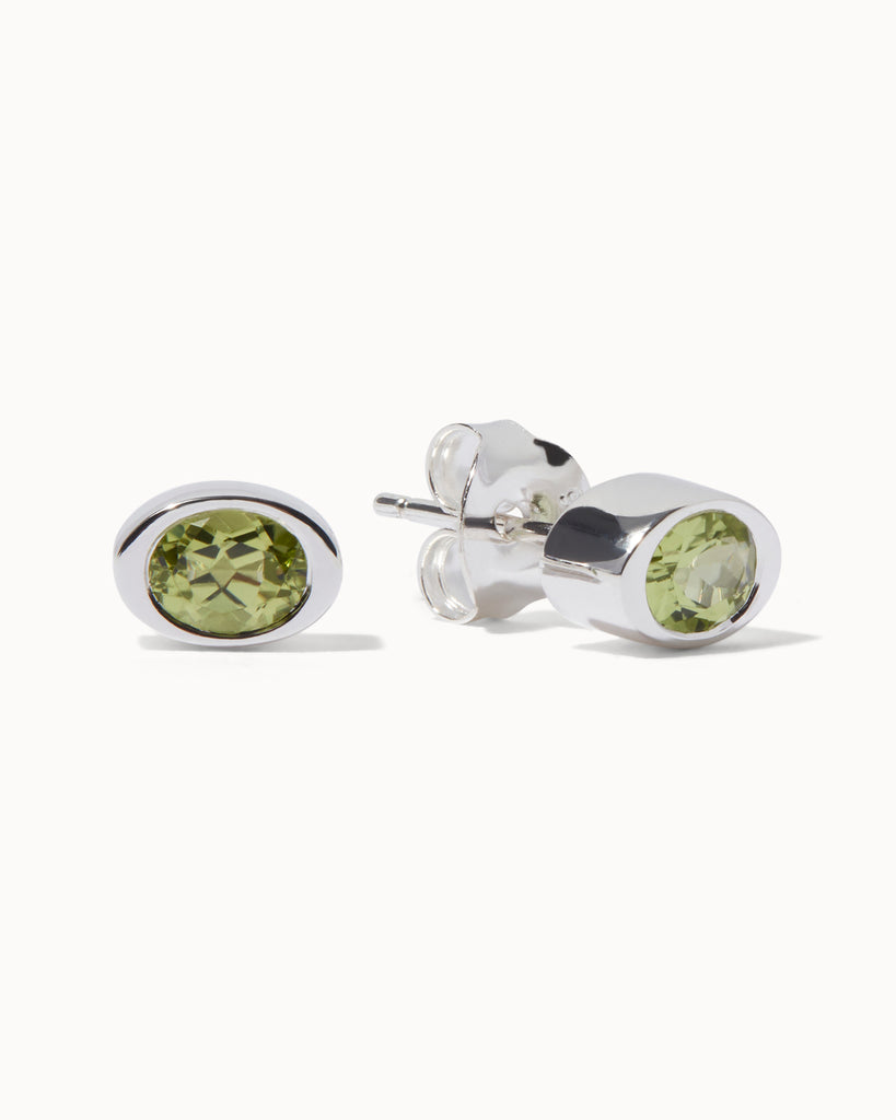 maya magal london sterling silver and peridot gemstone stud earrings