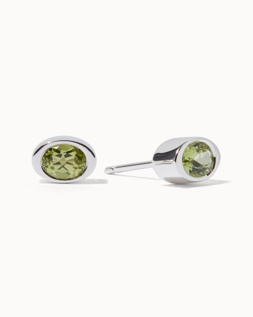 peridot and sterling silver stud earrings by maya magal london