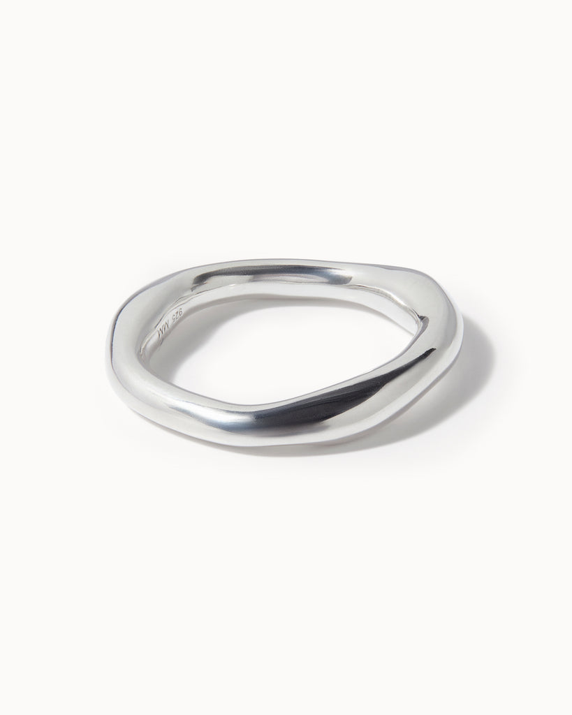 maya magal london sterling silver fluid organic heavy band ring