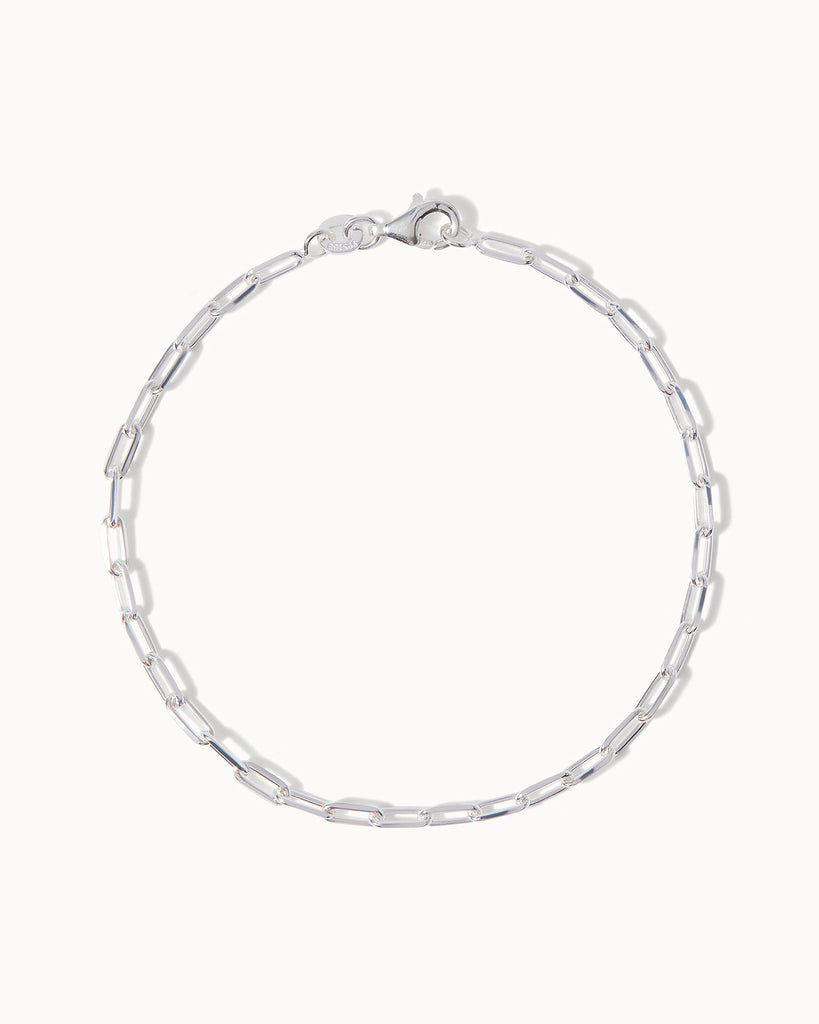 925 Recycled Sterling Silver Paper Chain Bracelet handmade in London by Maya Magal sustainable jewellery brand