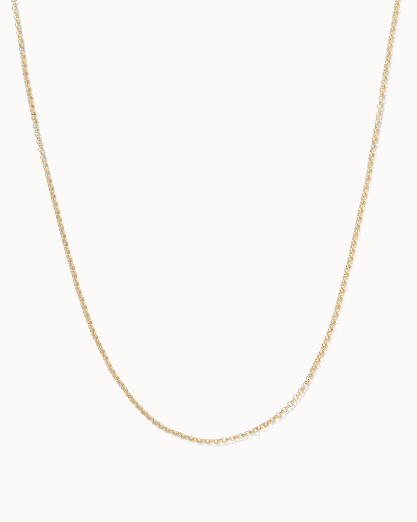 recycled 9ct solid yellow gold simple chain handcrafted in London by Maya Magal