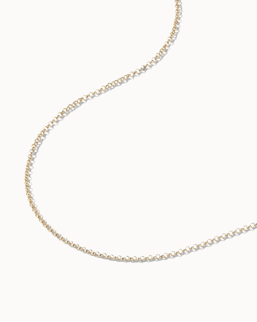 recycled 9ct solid yellow gold simple chain handcrafted in London by Maya Magal