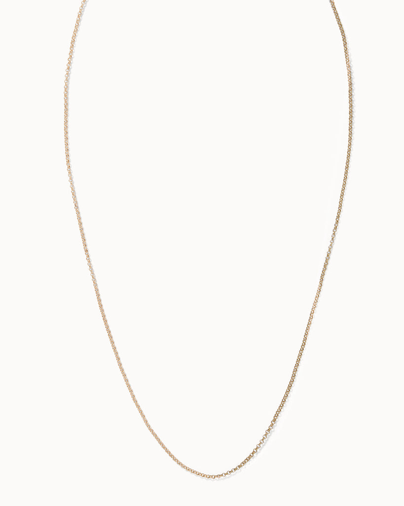 recycled 9ct solid yellow gold simple chain handcrafted in London by Maya Magal