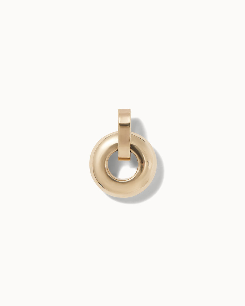 Recycled 9ct solid gold open circle charm handmade in London by Maya Magal London