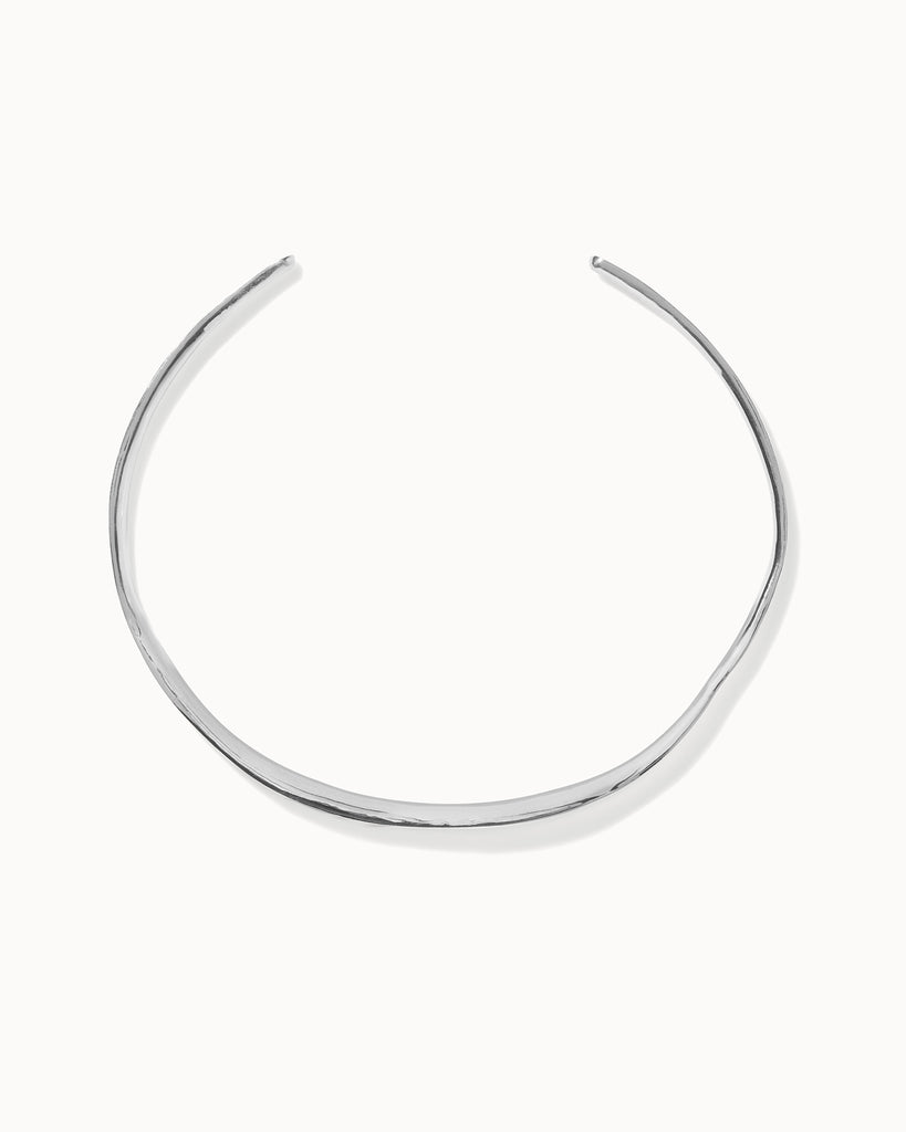 Recycled 925 sterling silver choker necklace handcrafted in London by Maya Magal London