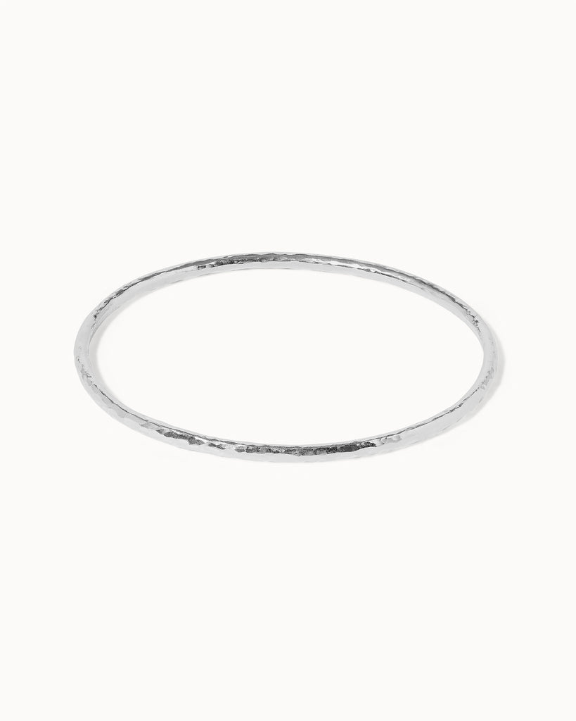 sterling silver bangle with hammered texture handcrafted in London by Maya Magal London