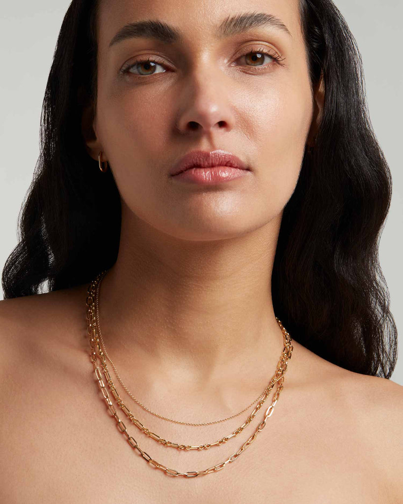 recycled 9ct solid yellow gold simple chain handcrafted in London by Maya Magal