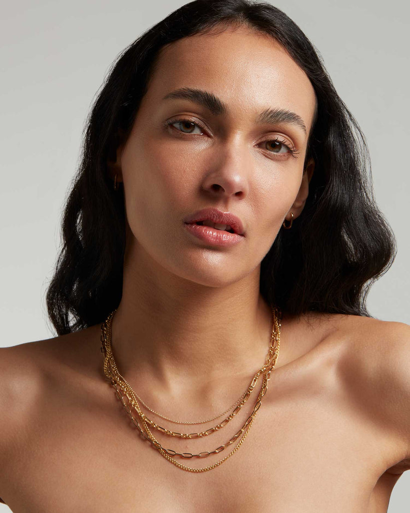 recycled 9ct solid yellow gold figaro chain handcrafted in London by Maya Magal