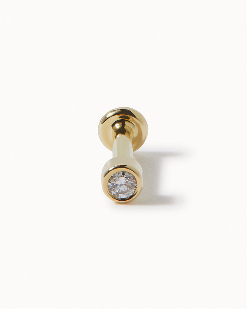 9ct Solid Gold Diamond Cartilage Stud handmade in London by Maya Magal sustainable jewellery brand