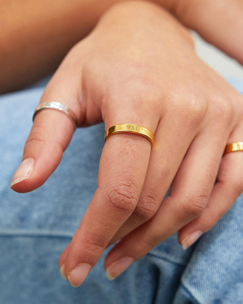 925 Recycled Sterling Silver Engravable Band Ring handmade in London by Maya Magal luxury jewellery brand