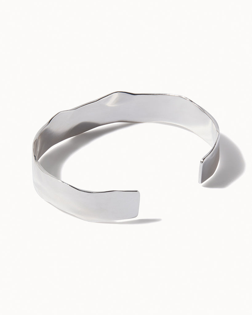 925 Recycled Sterling Silver Signature Organic Bangle handmade in London by Maya Magal sustainable jewellery brand