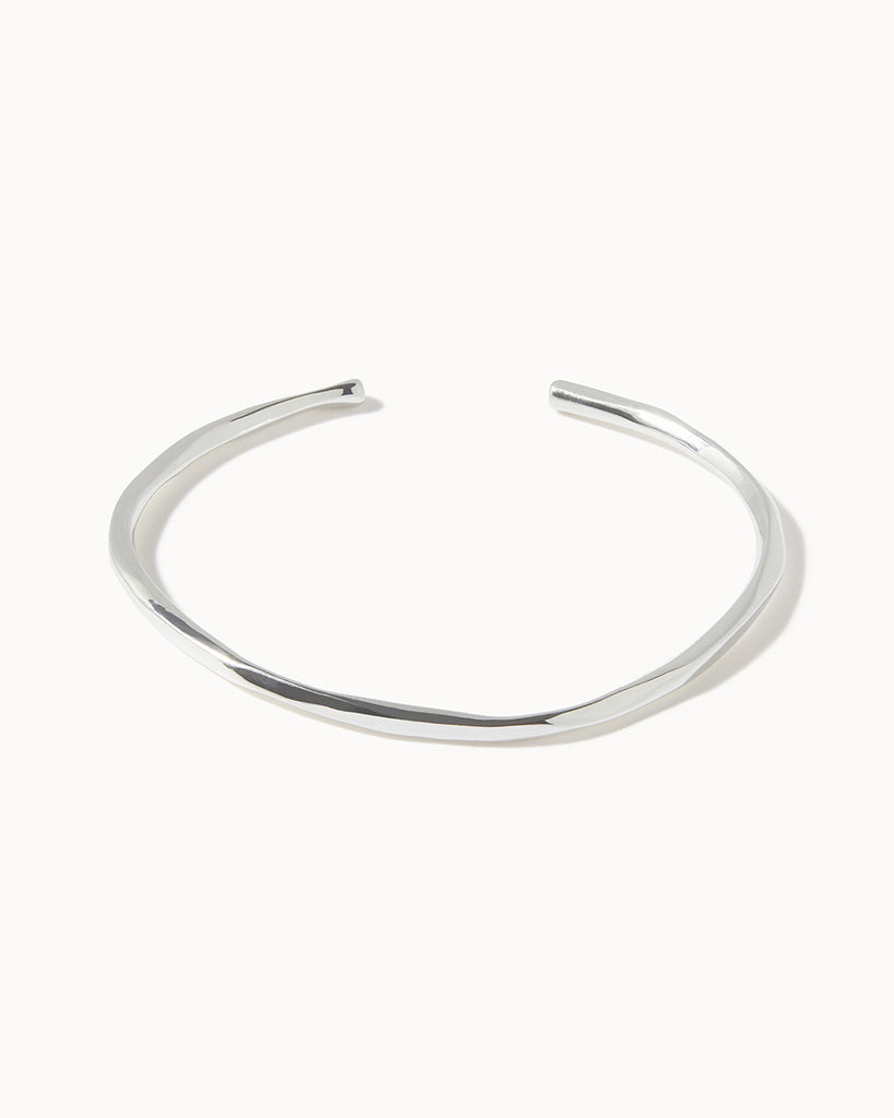 925 Recycled Sterling Silver Lava Bangle handmade in London by Maya Magal sustainable jewellery brand