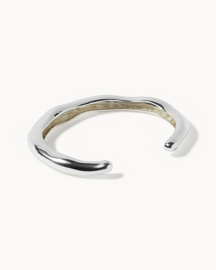 925 Recycled Sterling Silver Lucid Light Bangle handmade in London by Maya Magal sustainable jewellery brand