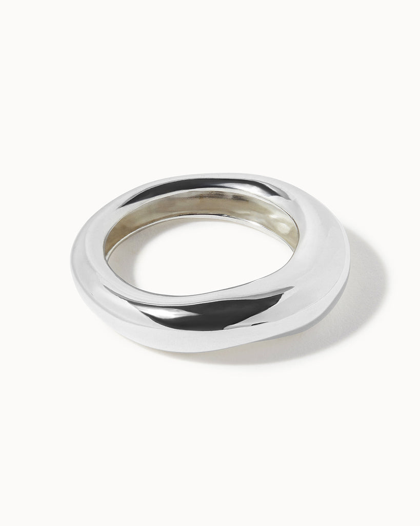 925 Recycled Sterling Silver Lucid Light Ring handmade in London by Maya Magal sustainable jewellery brand