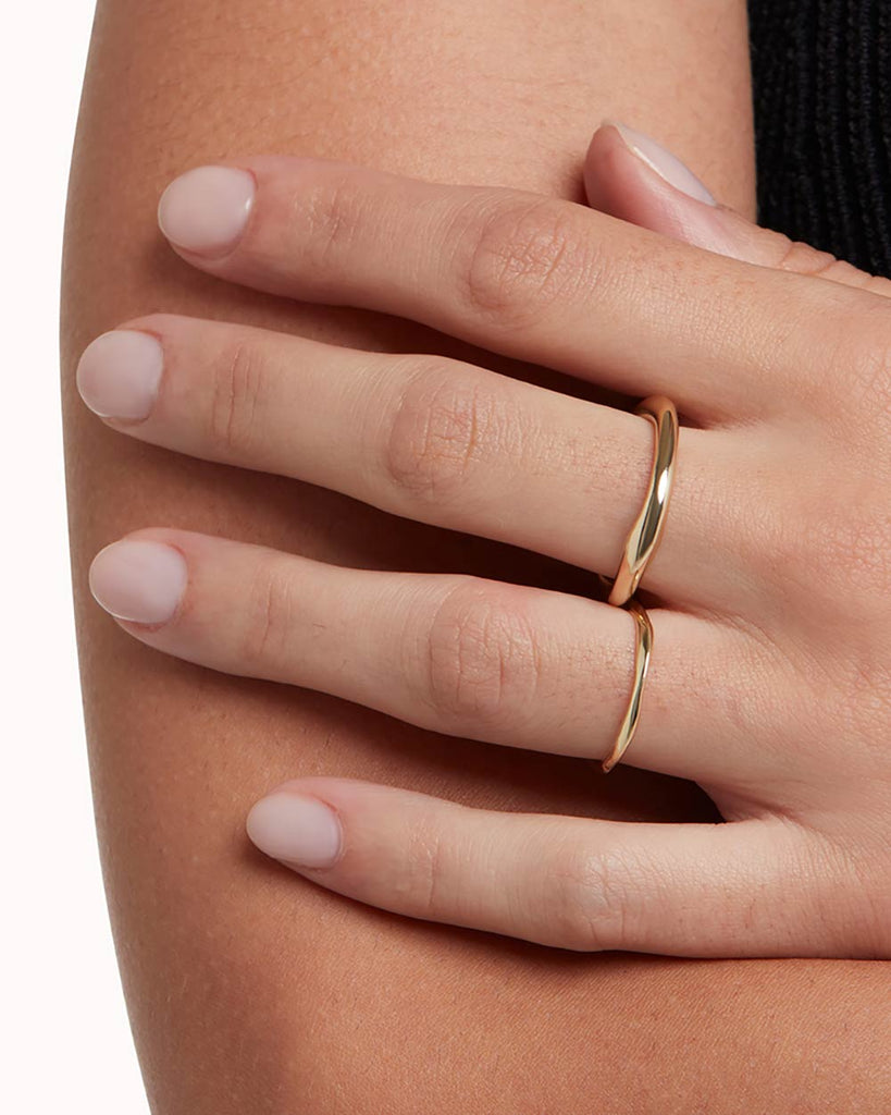 9ct Solid Gold Organic Heavy Ring handmade in London by Maya Magal modern jewellery brand