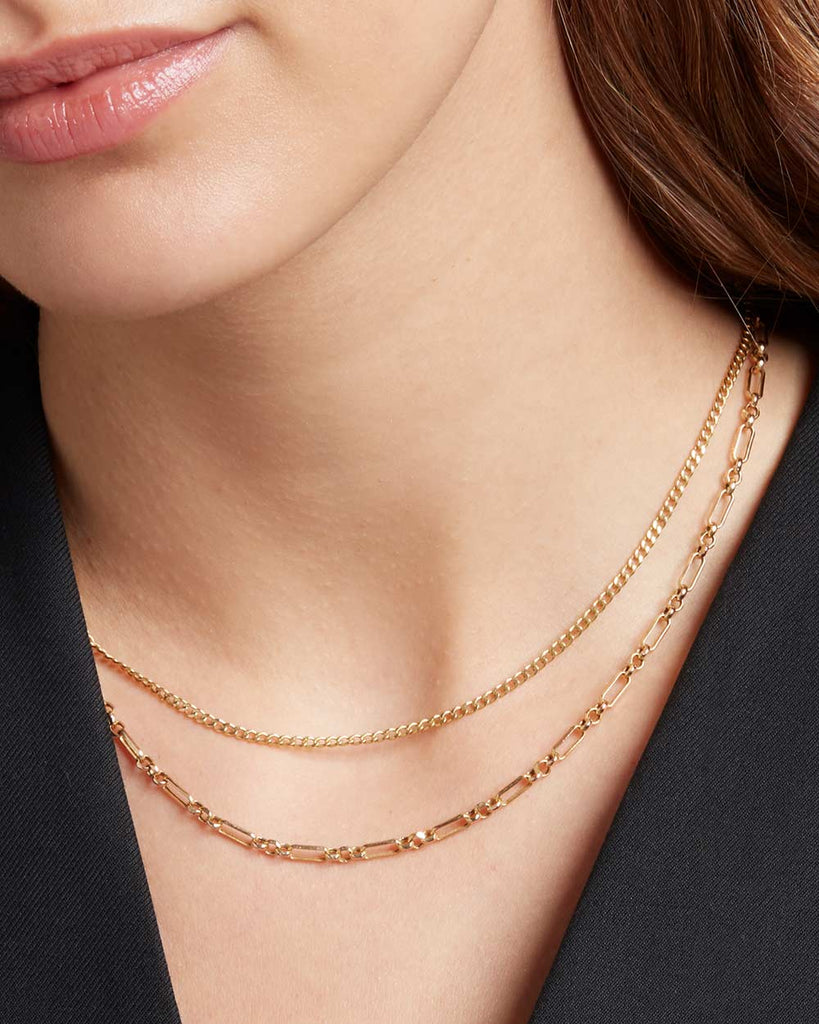 9ct Solid Gold Fine Curb Chain handmade in London by Maya Magal sustainable jewellery brand