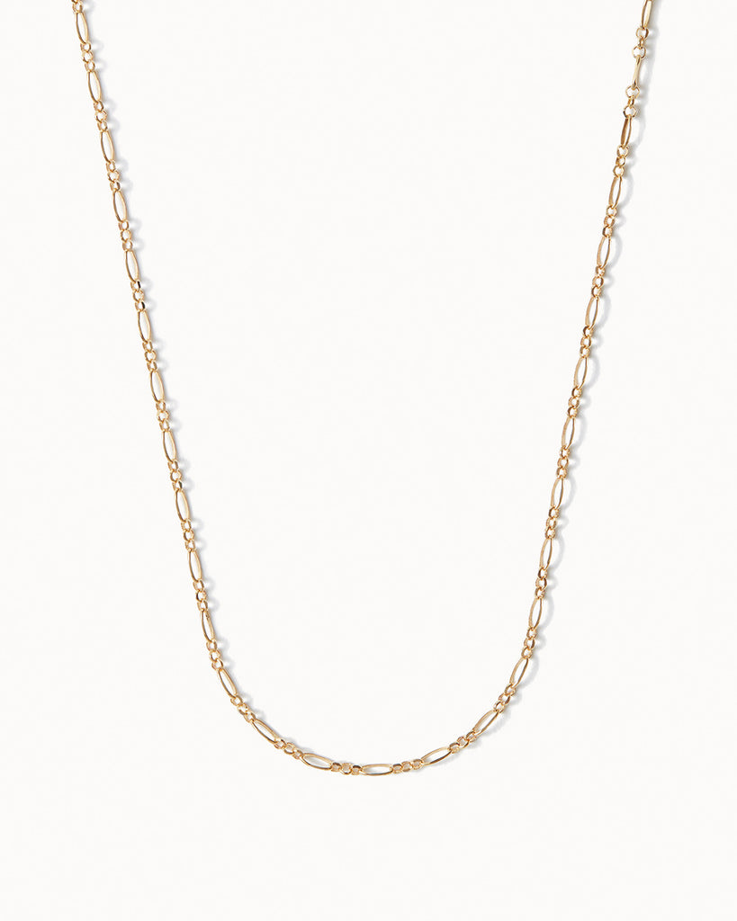 9ct Solid Gold Fine Figaro Chain handmade in London by Maya Magal sustainable jewellery brand