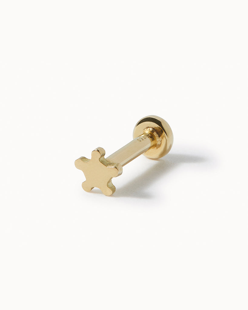 9ct Solid Gold Star Cartilage Stud handmade in London by Maya Magal sustainable jewellery brand