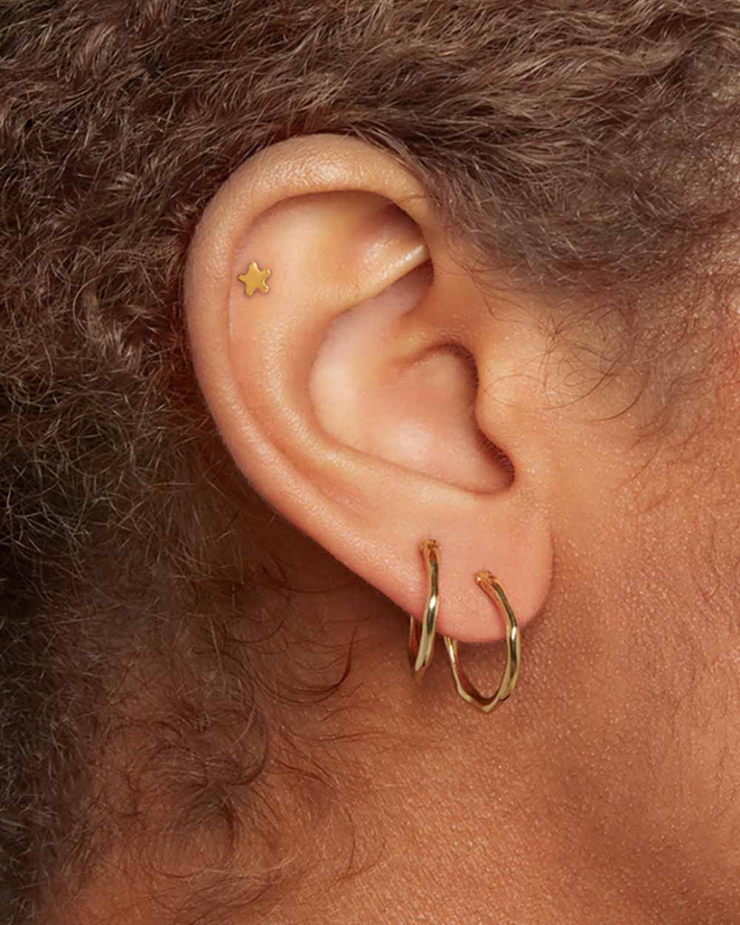 9ct Solid Gold Star Cartilage Stud handmade in London by Maya Magal sustainable jewellery brand