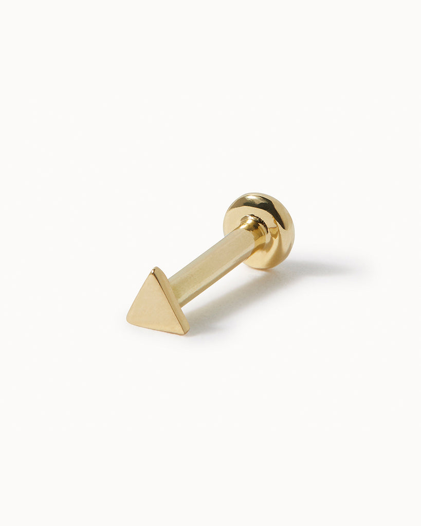 9ct Solid Gold Triangle Cartilage Stud handmade in London by Maya Magal sustainable jewellery brand